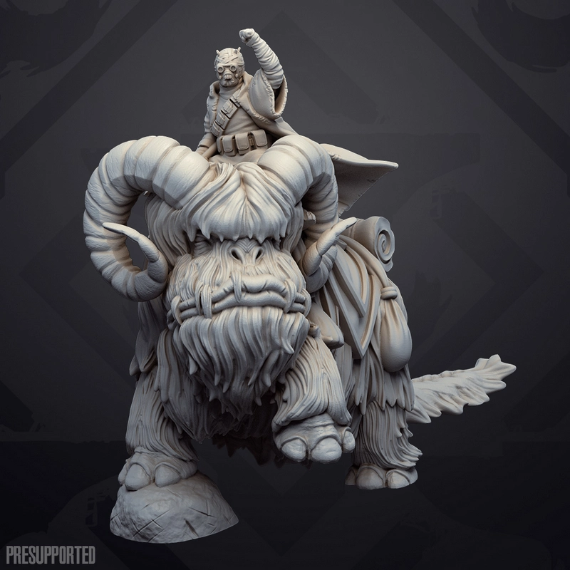Star Wars Bantha Rider figure with a mounted rider on a shaggy horned bantha