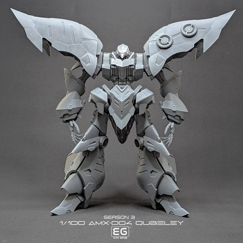 AMX-004 Qubeley Gundam mobile suit 3D model with broad shoulder binders