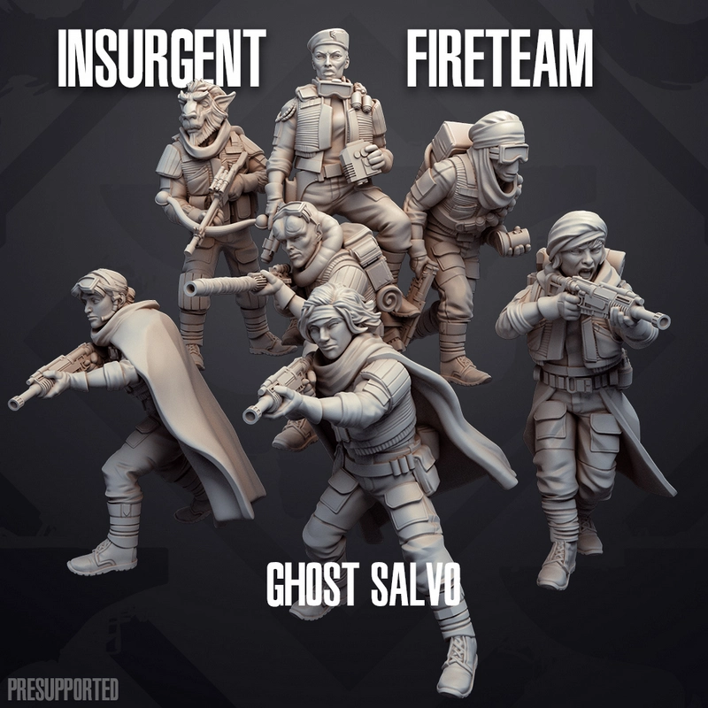 Fire Team Ghost Salvo Star Wars miniature figures with rifles and tactical gear
