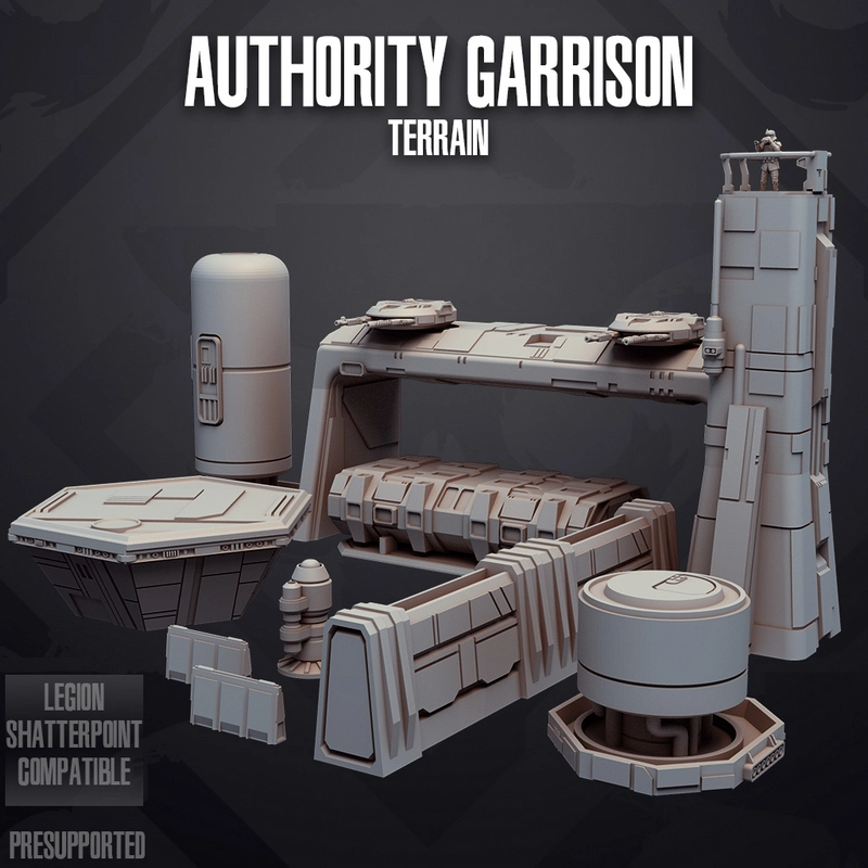 Authority Garrison Star Wars sci-fi garrison terrain with towers and platforms