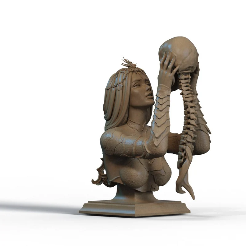 Orin bust holding a severed head from Baldur's Gate 3