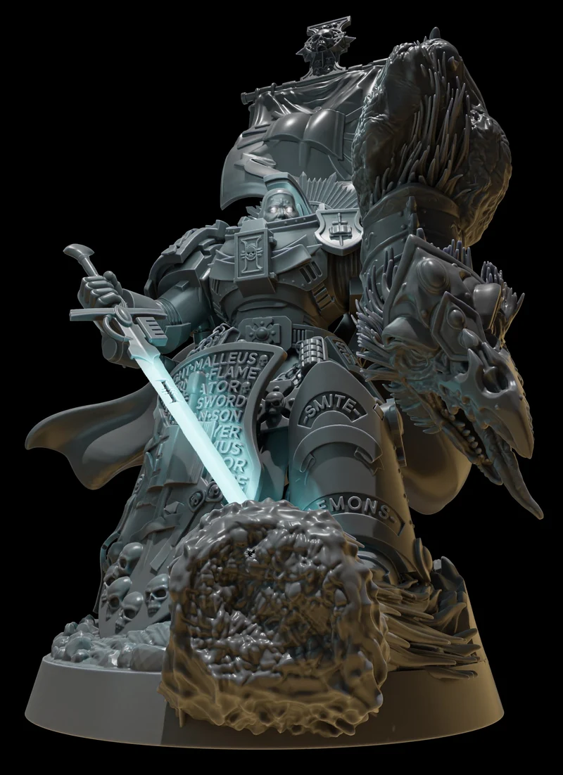 Silver Warp Daddy Warhammer 40,000 armored warrior 3D model