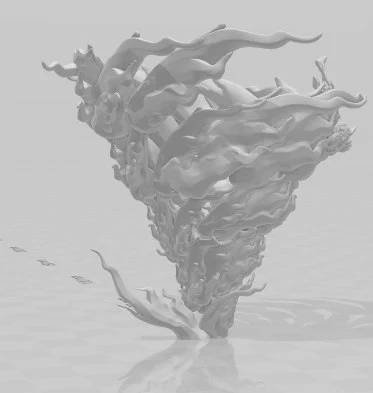 Celestian Vortex STL sculpt showing a twisting Warhammer 40,000 vortex with layered tendrils