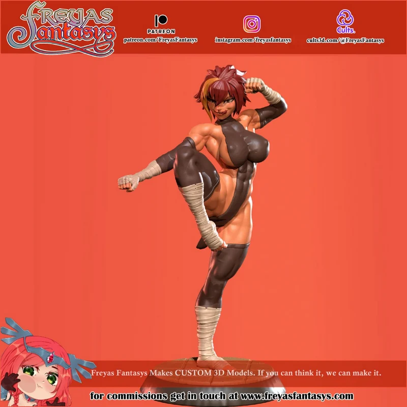 Stylized Marl Barroque character figure in a raised-leg fighting pose