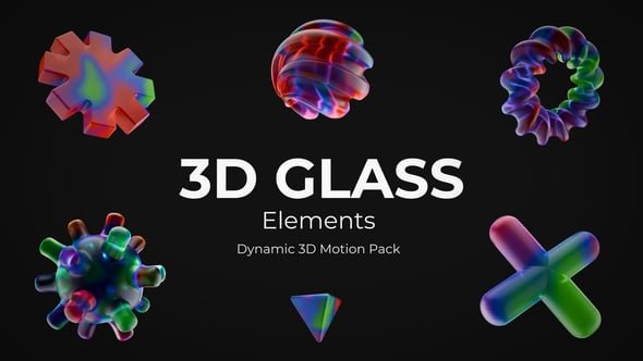 3D Glass Colorful Elements – Vibrant Transparent Shapes Pack