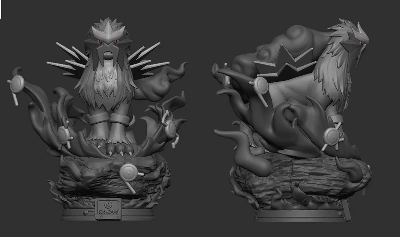 Entei Pokémon Legendary Beast 3D Model