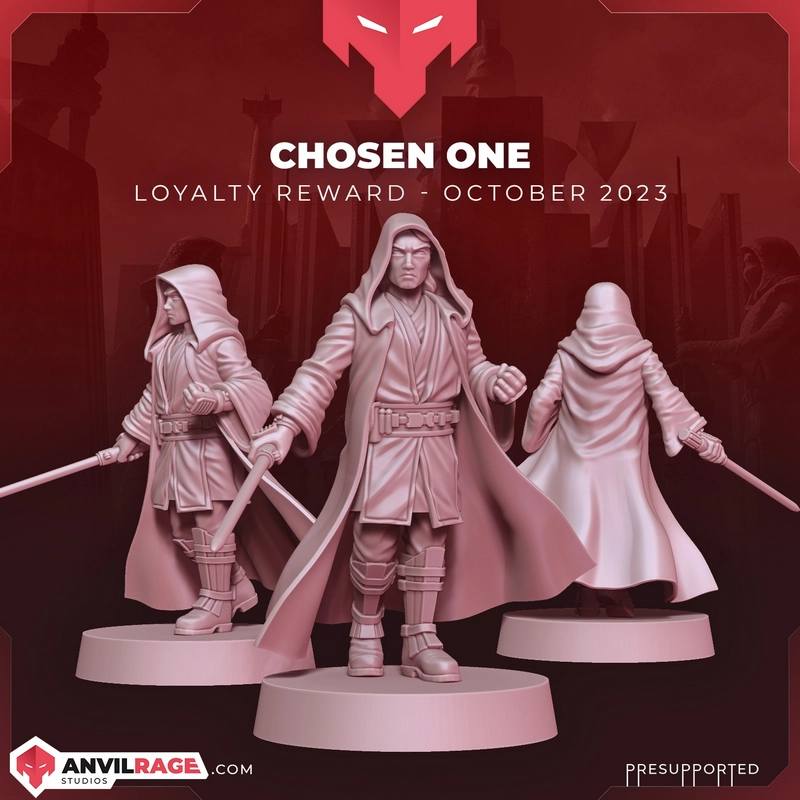Anakin Skywalker Star Wars 3D model in hooded robes with a lightsaber