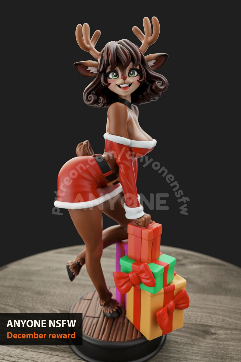 Christmas Deer Character 3D Model Free Download