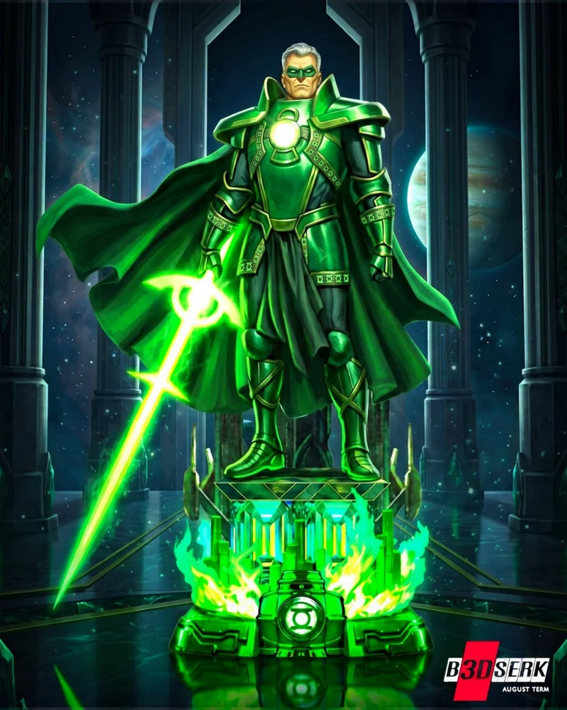 Alan Scott Green Lantern Character Statue 3D Model