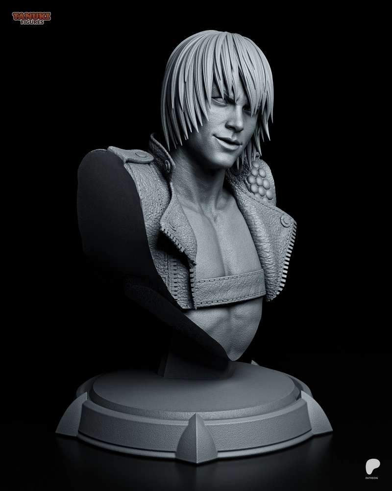 Dante from Devil May Cry as a character bust on a display pedestal
