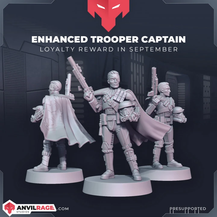 Star Wars Death Trooper Captain 3D model with two armored troopers