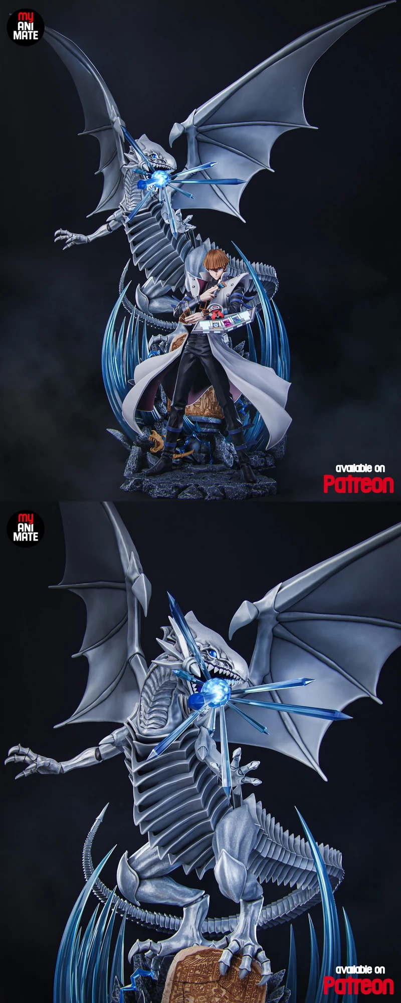 Blue-Eyes White Dragon and Seto Kaiba Yu-Gi-Oh! display statue