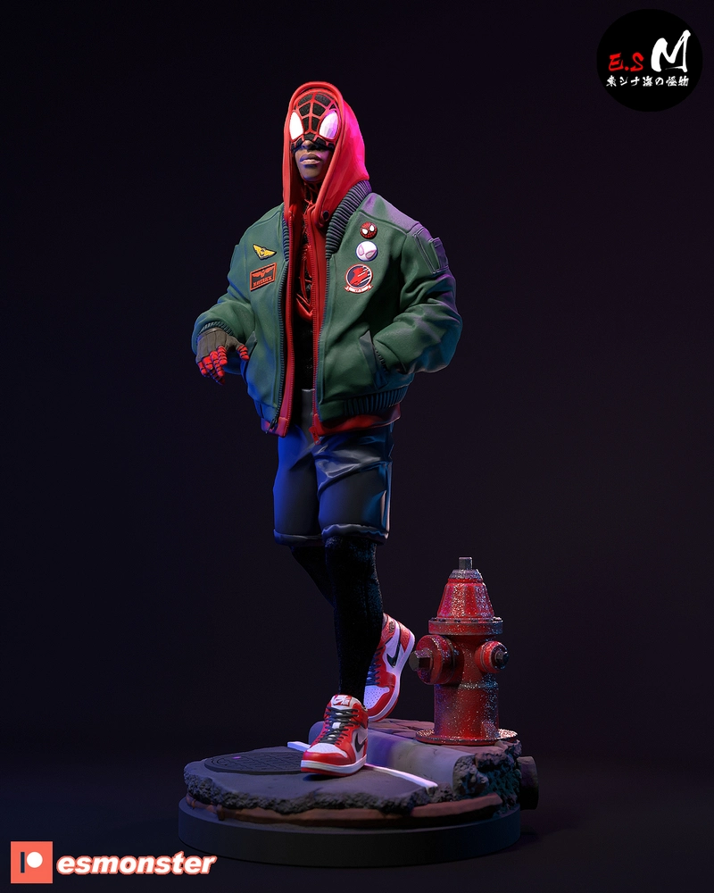 Miles Morales Marvel Streetwear Statue STL Model