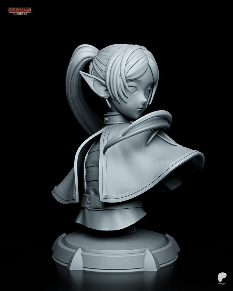 Frieren Elf Mage Bust 3D Model