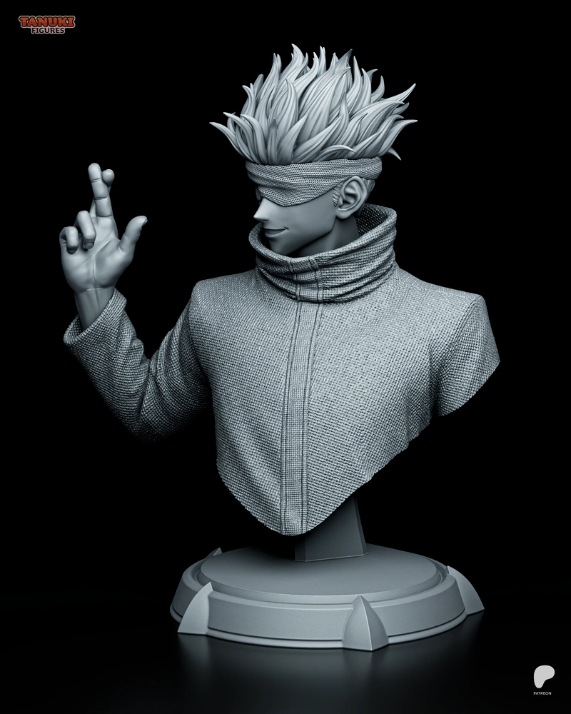 Satoru Gojo Bust 3D Printable Model – Jujutsu Kaisen