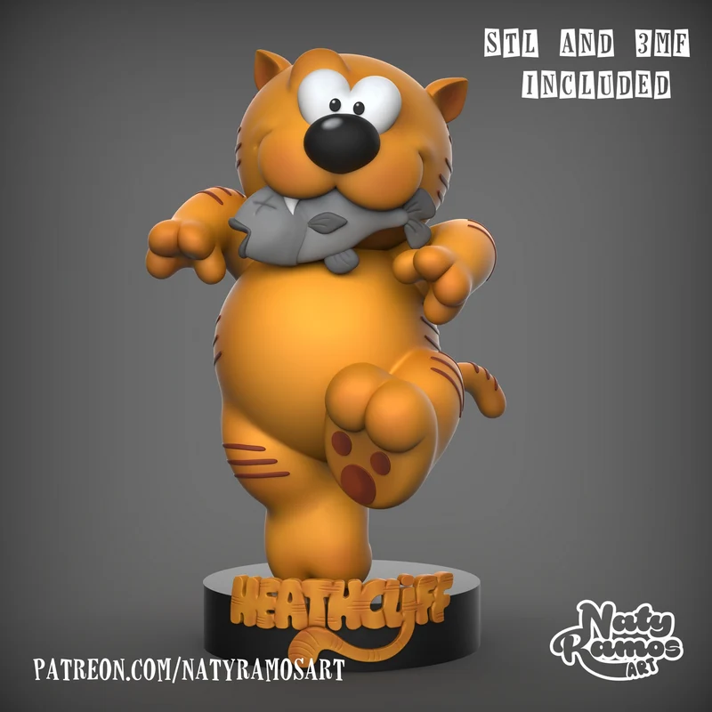 Heatcliff Palace Pets orange cat statue balancing on one leg