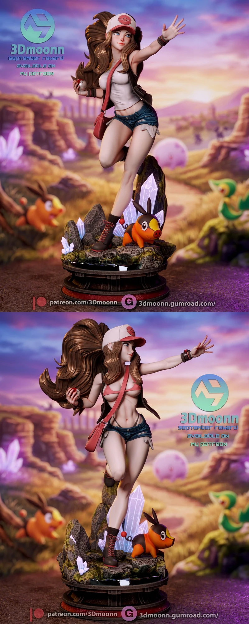 Hilda Pokémon Trainer Statue 3D Model STL Download
