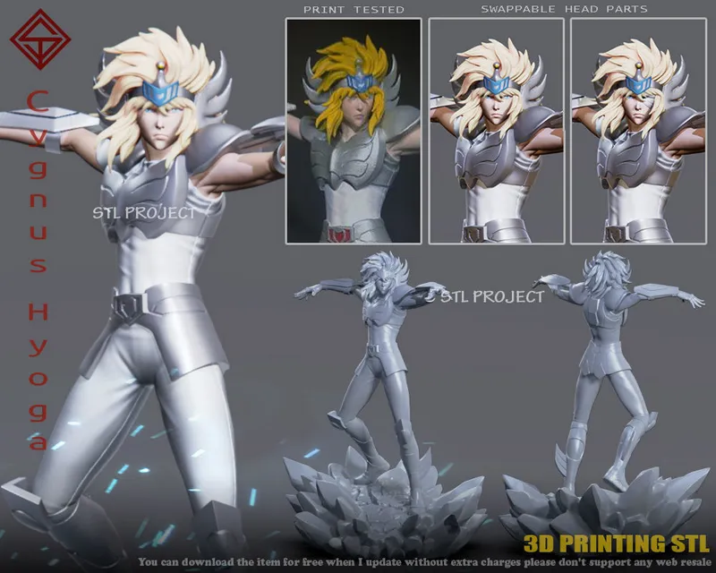 Hyoga de Cisne Saint Seiya figure in silver Cygnus armor