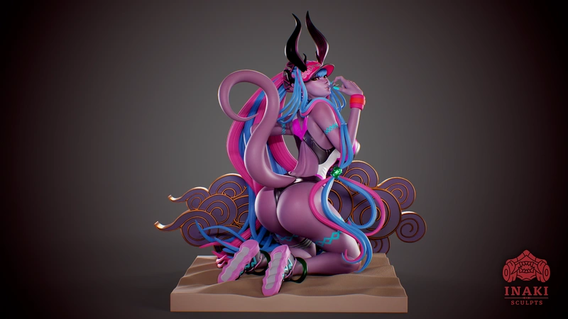 Ibuki-Douji Fate/Grand Order 3D character statue with horns and ornate base