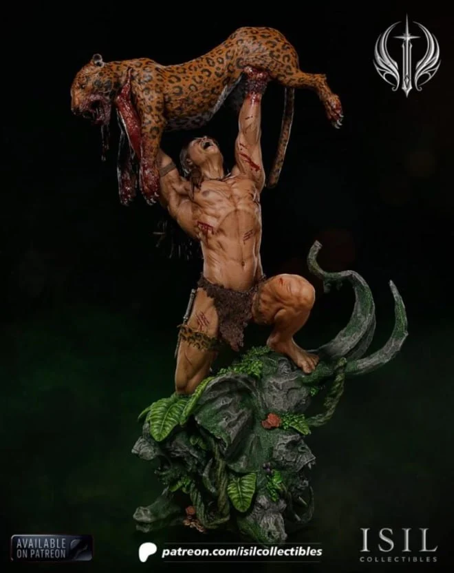 Tarzan and Leopard Jungle Scene 3D Print Model