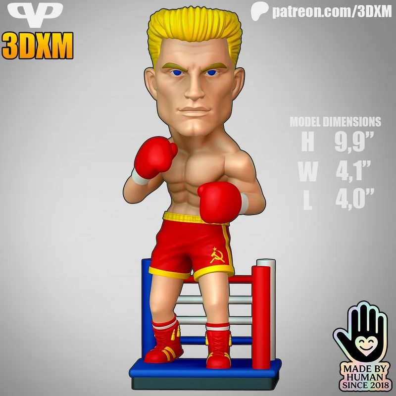 Ivan Drago Rocky Boxing Figurine 3D Model Download