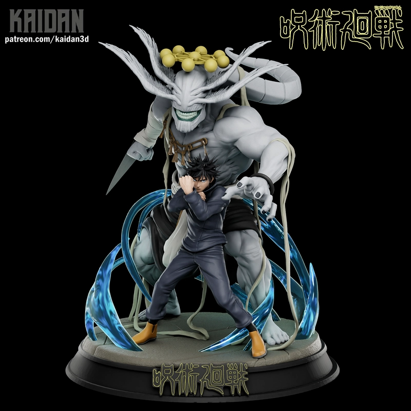 Megumi Fushiguro and Mahoraga Jujutsu Kaisen 3D model statue