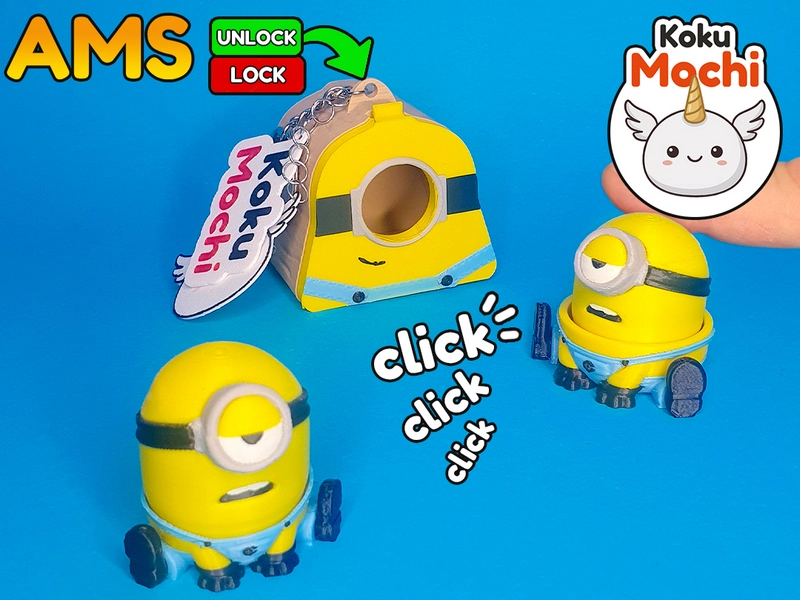 Minion Stuart-themed yellow house 3D model with a circular goggle opening