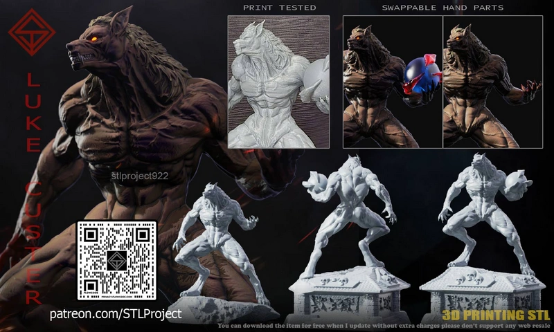 Luke Custer — Original Character Werewolf Figure