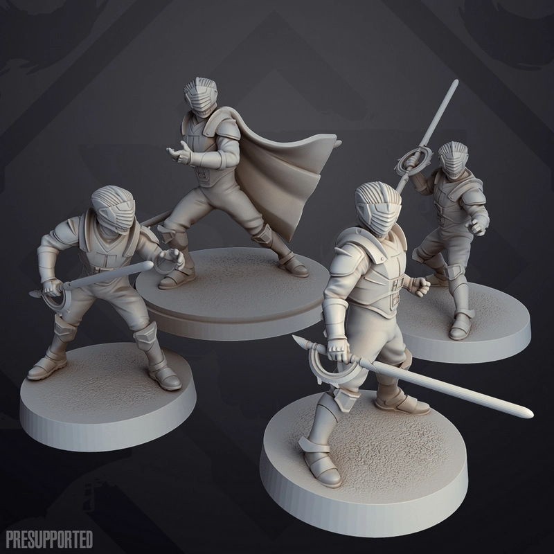 Marrok Star Wars 3D model showing masked armored figures with capes and lightsaber-style weapons