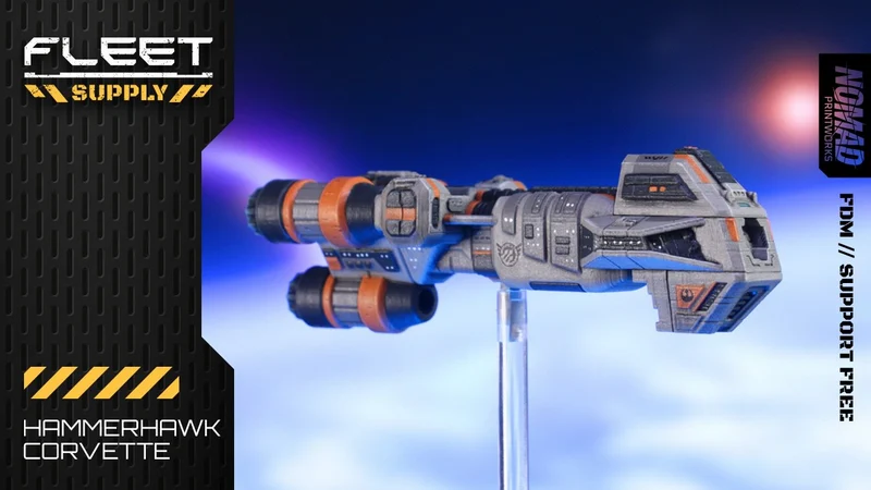 Hammerhawk Corvette 3D Printable Spacecraft Model