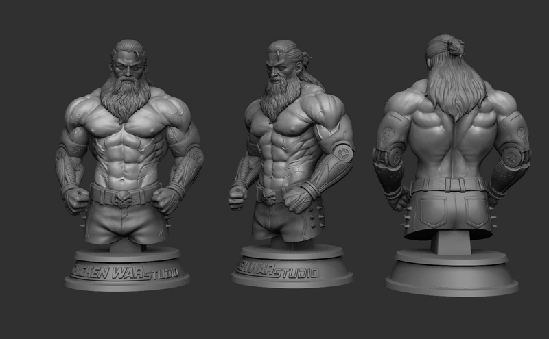 Old Men Original Character Fantasy Warrior STL