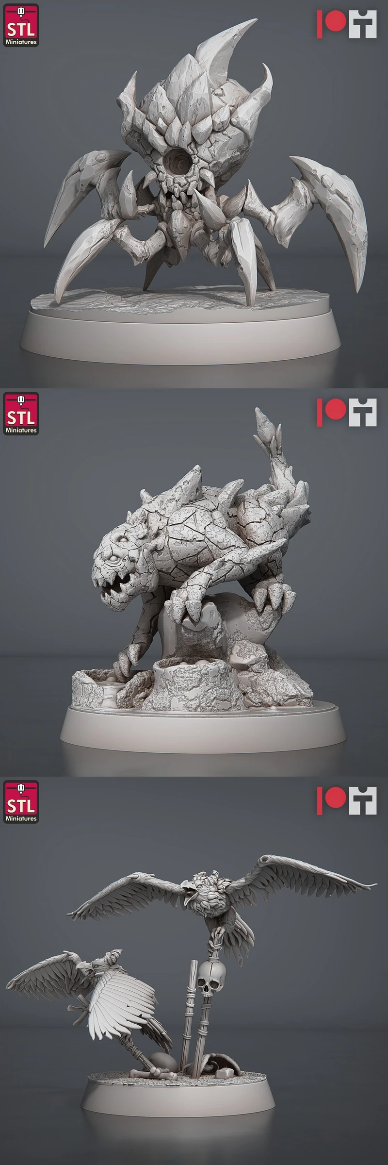 Hellcrows Set: Fantasy Tabletop Miniature STL Model