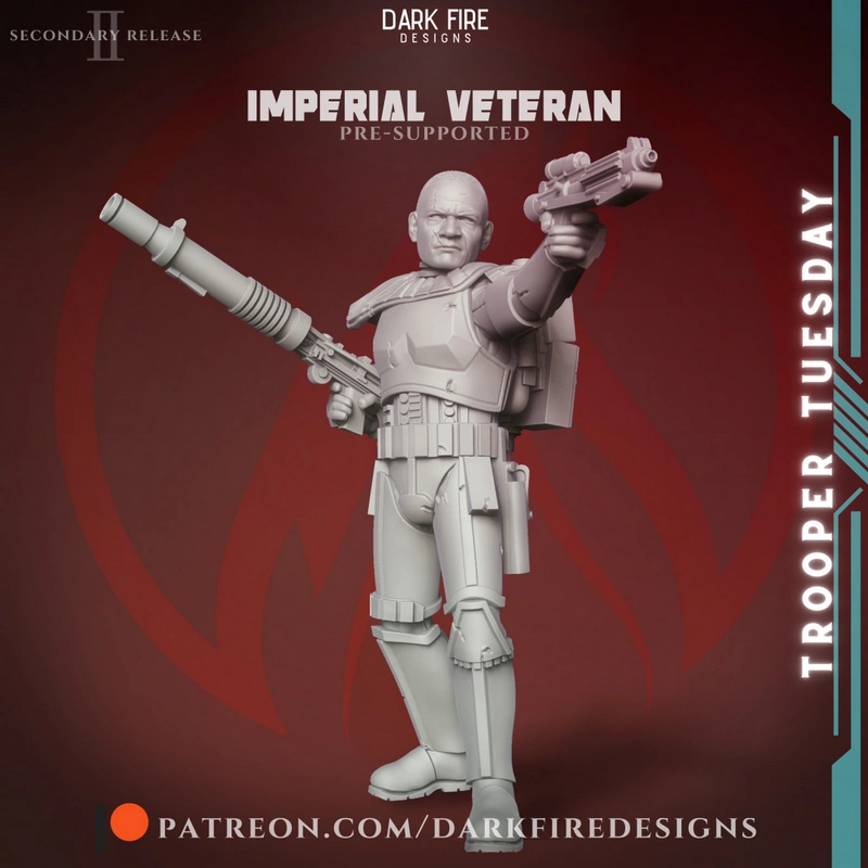 Star Wars Clone Veteran Stormtrooper with two blaster-style weapons