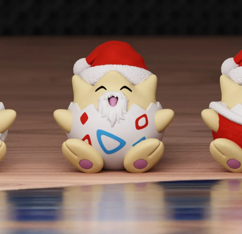 Santa Togepi Christmas 3D Model – Free STL Download