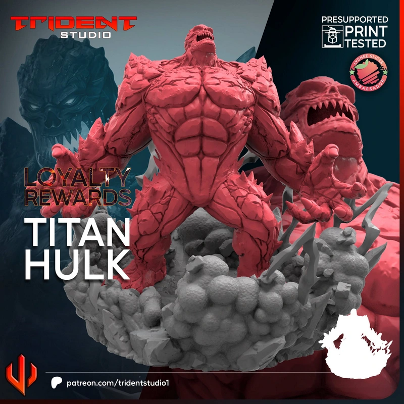 Titan Hulk Spiked Monster Statue 3D Print Model