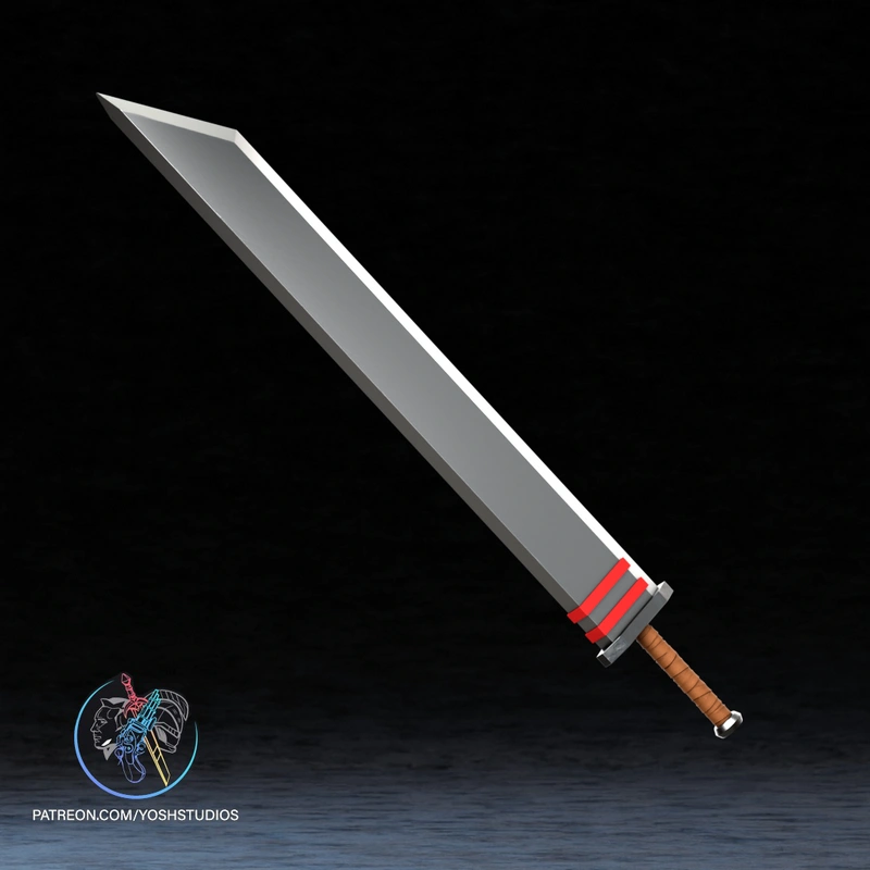 Absolute-inspired Wonder Woman sword with silver blade and red guard bands