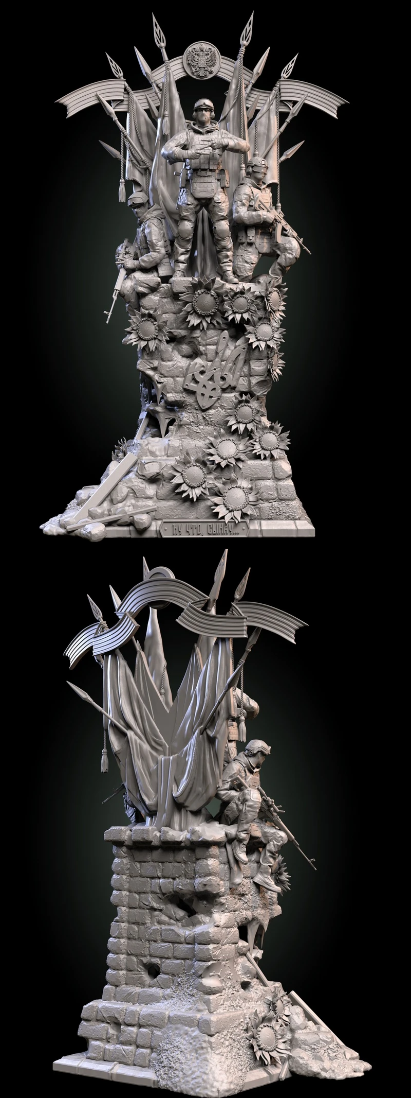 Original Character Military Memorial Statue STL