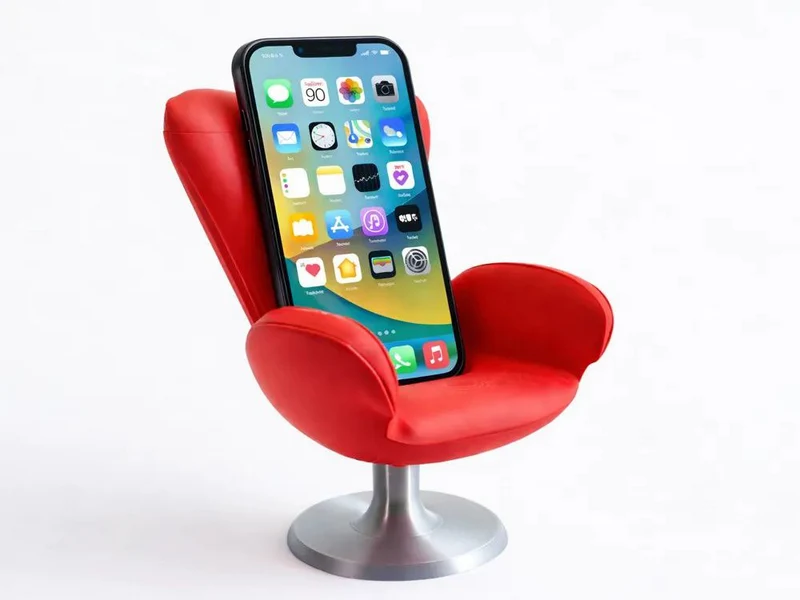 Red Armchair Phone Holder 3D Model