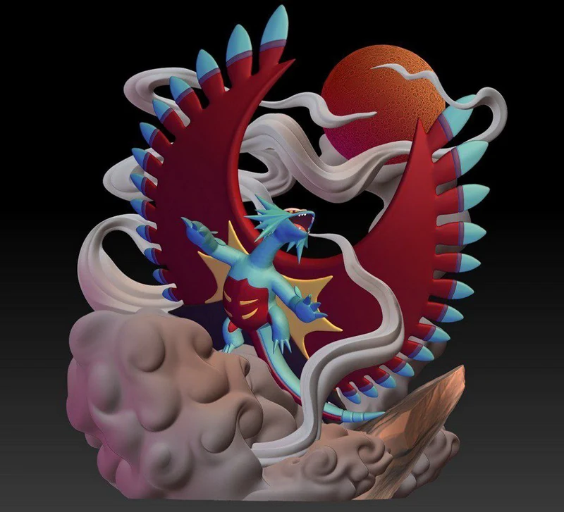 Roaring Moon Pokémon 3D Model