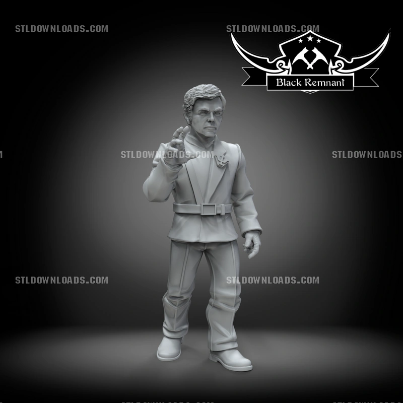 Alfred Bester Babylon 5 full-body character statue in uniform