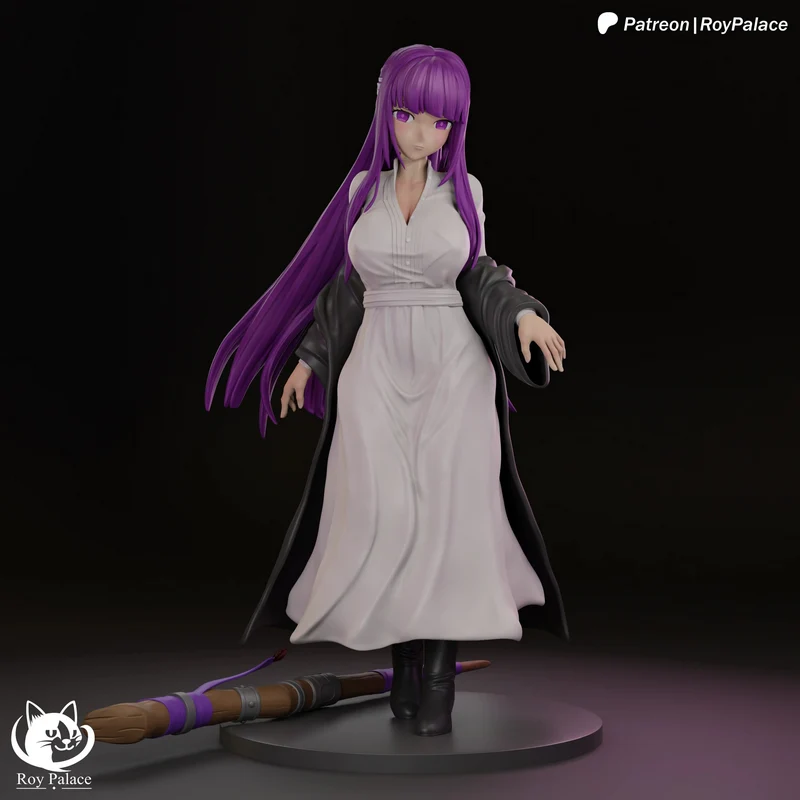 Fern from Frieren: Beyond Journey's End standing with a staff