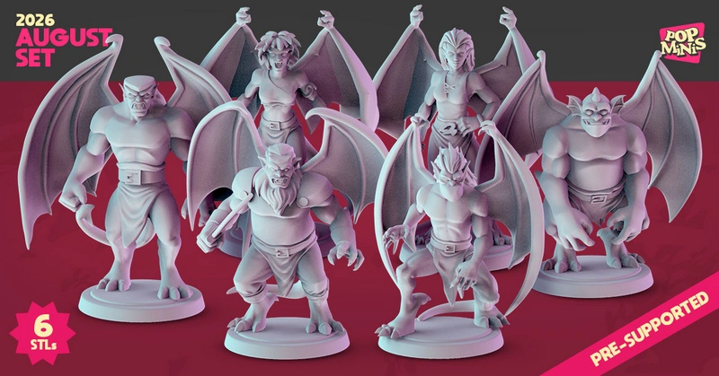 Gargoyle Fantasy Miniature Figures 3D Print STL