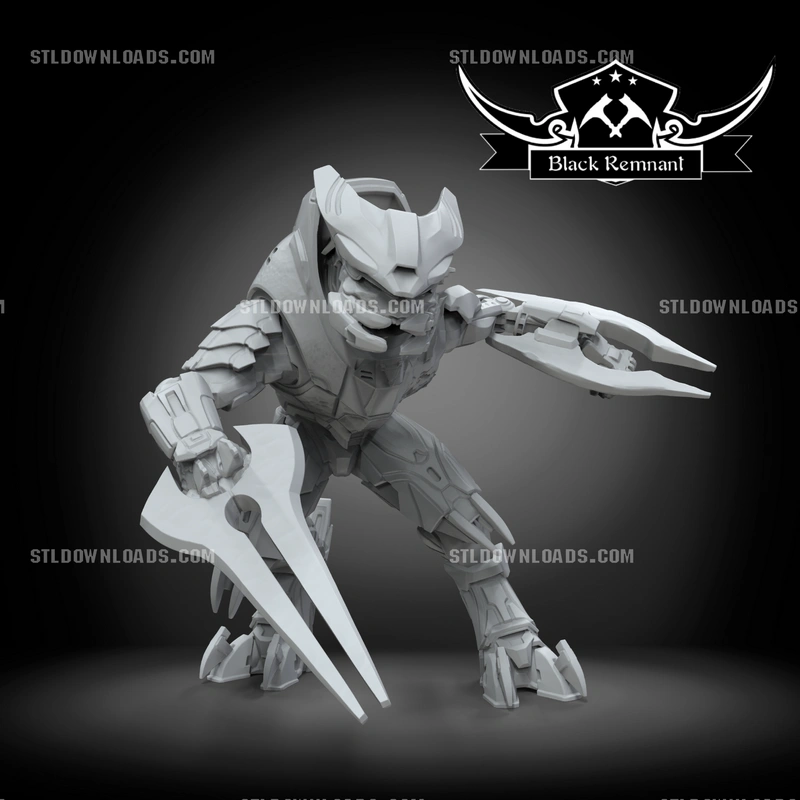 Jega 'Rdomnai Halo character model with armor and curved arm blades