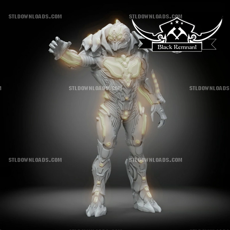 The Didact from Halo as a detailed white armored humanoid 3D model