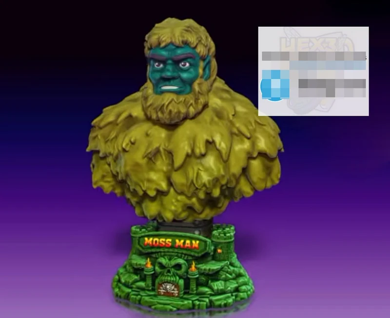 Moss Man bust with moss texture and decorated Masters of the Universe base