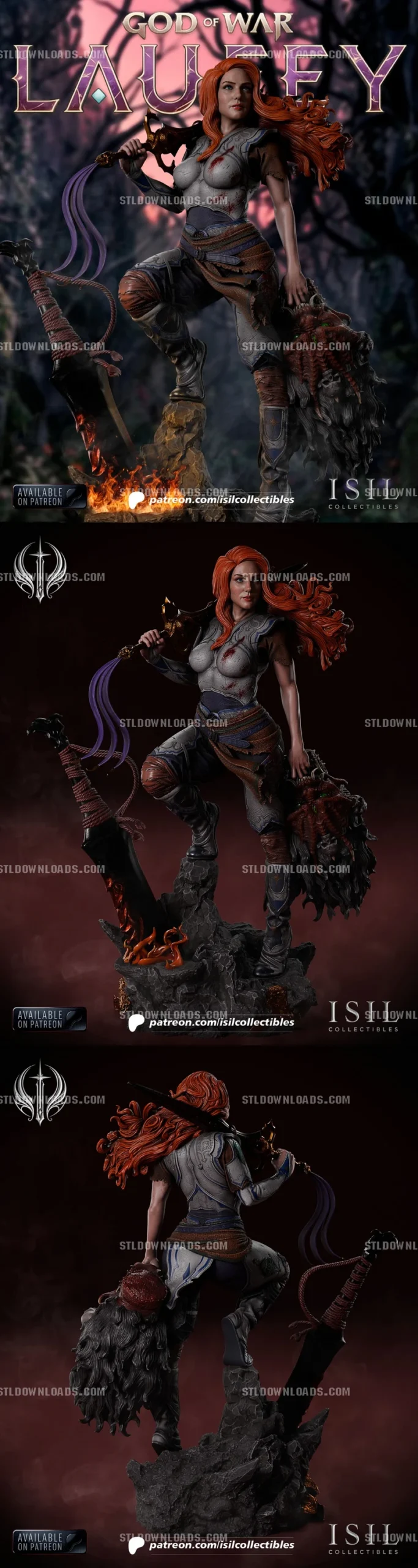 Laufey God of War 3D Printable Statue