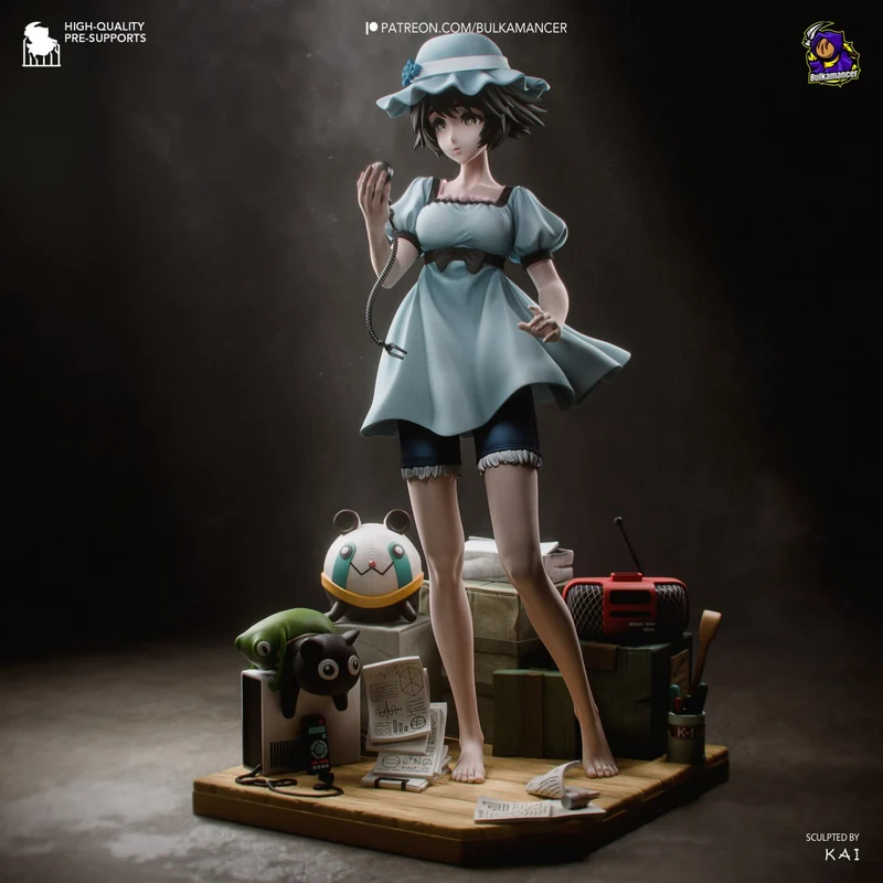 Mayuri Shiina Steins;Gate figure in a blue dress and hat