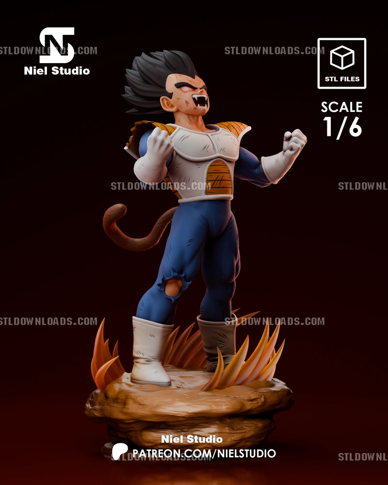 Vegeta Dragon Ball STL 3D Printable Display Statue