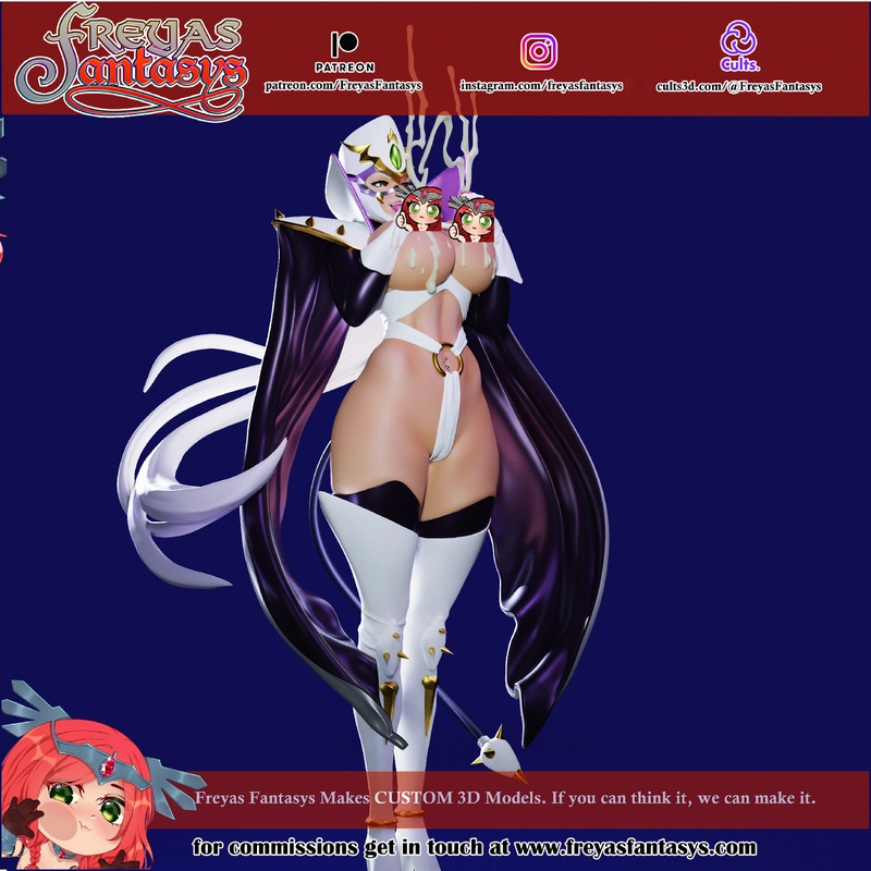 Phantom fantasy character with purple wings, white armor, tail, and green-jewel headpiece