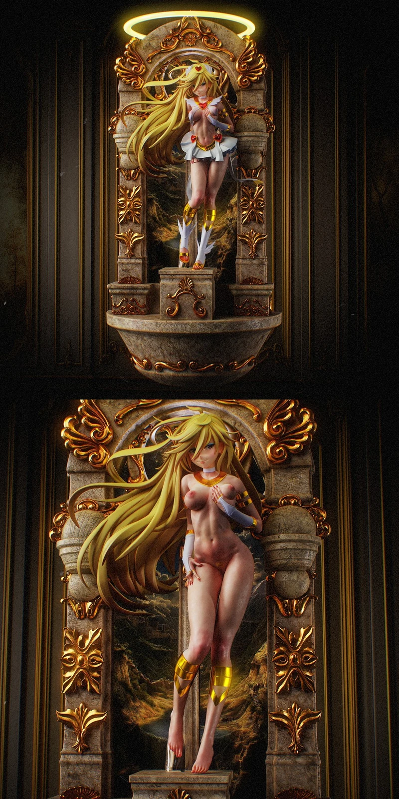 Panty Anarchy Anime Character Statue 3D Model